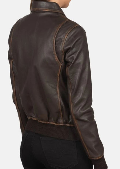 Brown Leather Jacket For Women