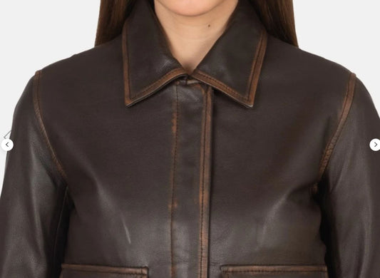 Brown Leather Jacket For Women