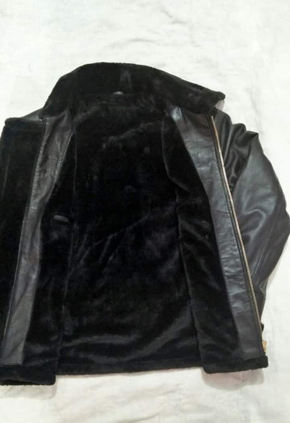 Leather Jacket with fur lining for men.