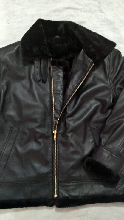 Leather Jacket with fur lining for men.