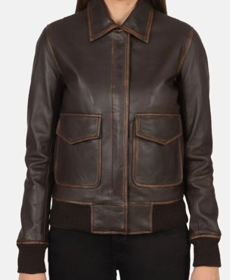 Brown Leather Jacket For Women