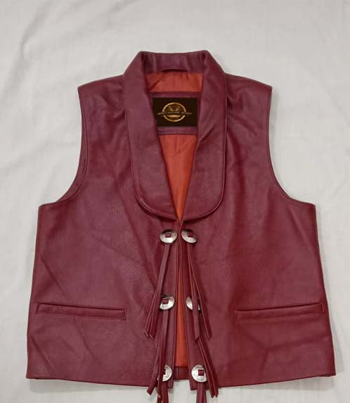 Leather vest coat for men